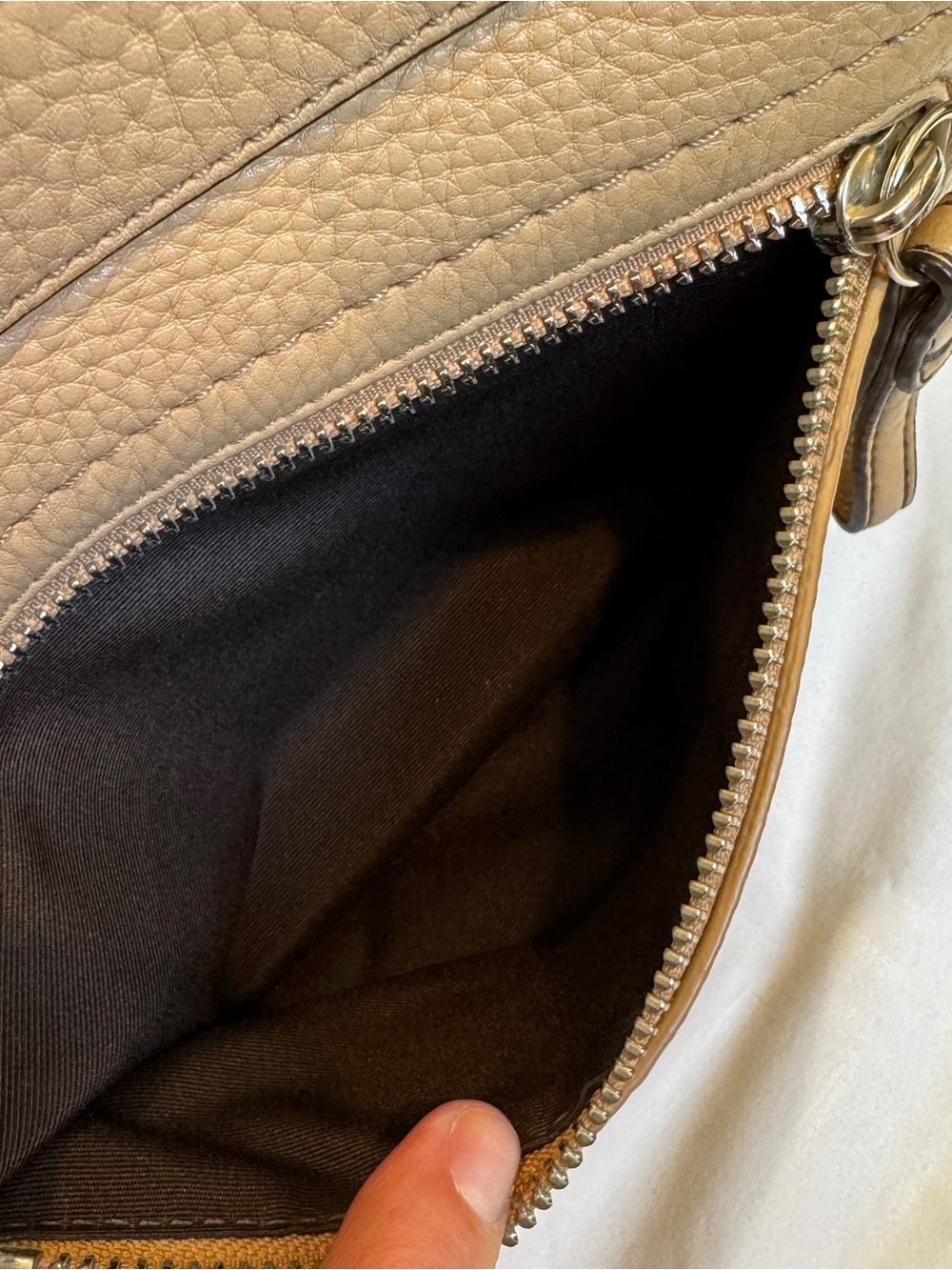 COACH F12321 MADISON
BAG TAN BROWN BAMBOO PEBBLED DUFFLE BOHO
HOBO PURSE - Picture 10 of 14